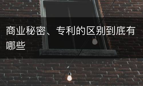 商业秘密、专利的区别到底有哪些