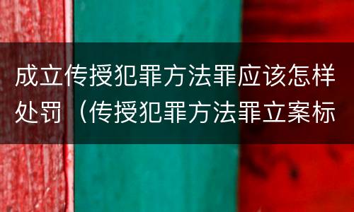 成立传授犯罪方法罪应该怎样处罚（传授犯罪方法罪立案标准）