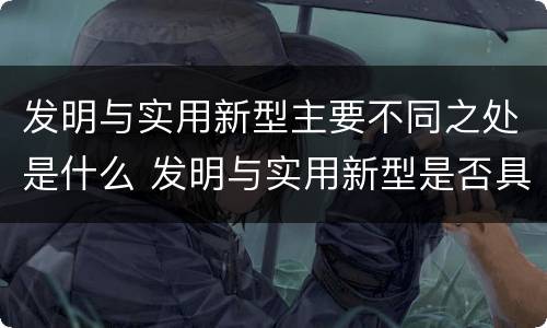 发明与实用新型主要不同之处是什么 发明与实用新型是否具有实用性