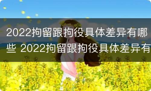 2022拘留跟拘役具体差异有哪些 2022拘留跟拘役具体差异有哪些区别