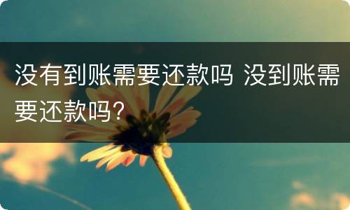 没有到账需要还款吗 没到账需要还款吗?