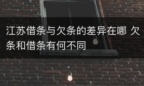 江苏借条与欠条的差异在哪 欠条和借条有何不同