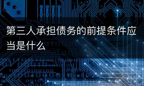 第三人承担债务的前提条件应当是什么