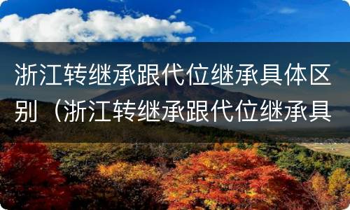 浙江转继承跟代位继承具体区别（浙江转继承跟代位继承具体区别在哪）