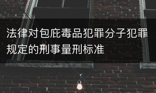 法律对包庇毒品犯罪分子犯罪规定的刑事量刑标准