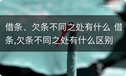 借条、欠条不同之处有什么 借条,欠条不同之处有什么区别