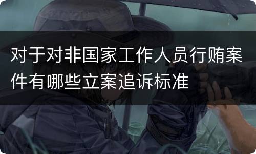 对于对非国家工作人员行贿案件有哪些立案追诉标准