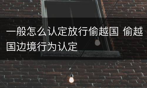 一般怎么认定放行偷越国 偷越国边境行为认定