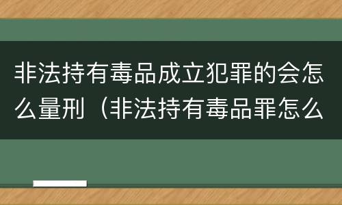 非法持有毒品成立犯罪的会怎么量刑（非法持有毒品罪怎么判刑）