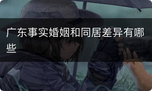 广东事实婚姻和同居差异有哪些