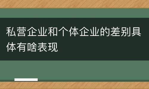 私营企业和个体企业的差别具体有啥表现