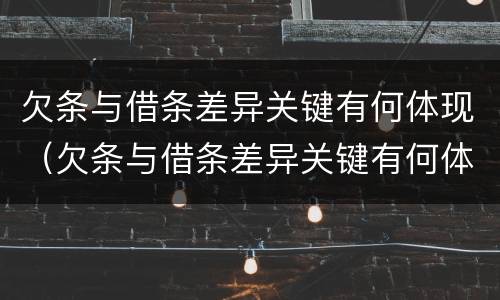 欠条与借条差异关键有何体现（欠条与借条差异关键有何体现法律效力）