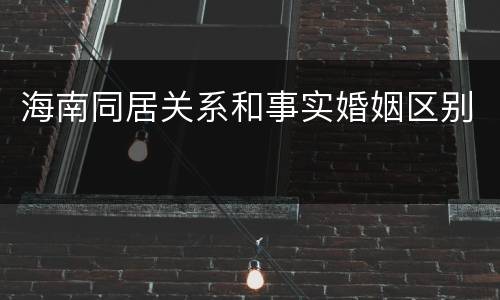 海南同居关系和事实婚姻区别