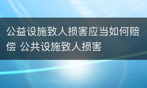 公益设施致人损害应当如何赔偿 公共设施致人损害
