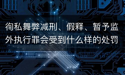 徇私舞弊减刑、假释、暂予监外执行罪会受到什么样的处罚