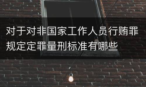 对于对非国家工作人员行贿罪规定定罪量刑标准有哪些