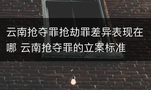 云南抢夺罪抢劫罪差异表现在哪 云南抢夺罪的立案标准