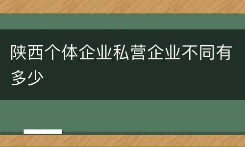 陕西个体企业私营企业不同有多少