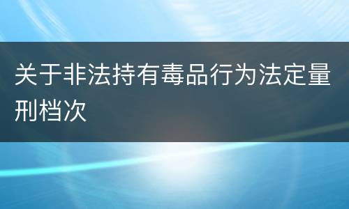 关于非法持有毒品行为法定量刑档次