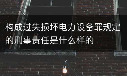 构成过失损坏电力设备罪规定的刑事责任是什么样的