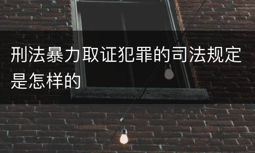 刑法暴力取证犯罪的司法规定是怎样的