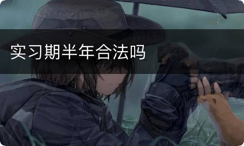 实习期半年合法吗