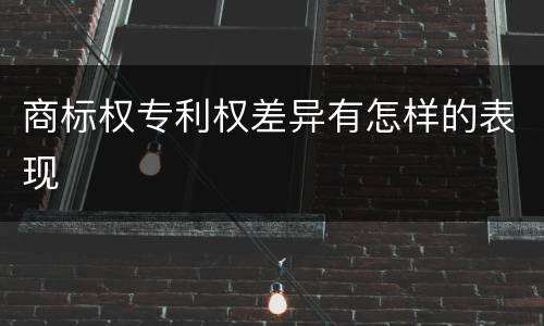 商标权专利权差异有怎样的表现