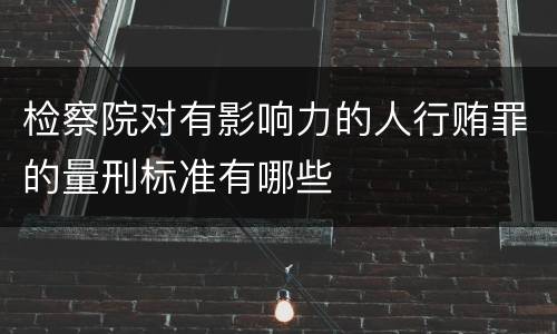 检察院对有影响力的人行贿罪的量刑标准有哪些