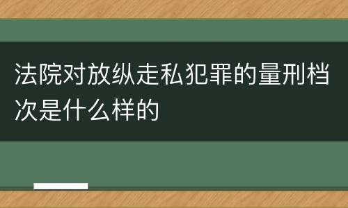法院对放纵走私犯罪的量刑档次是什么样的