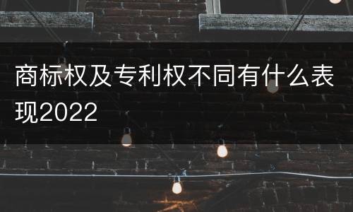 商标权及专利权不同有什么表现2022