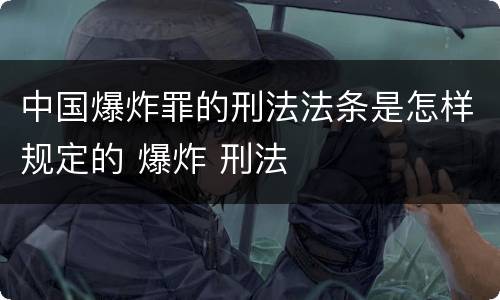 中国爆炸罪的刑法法条是怎样规定的 爆炸 刑法