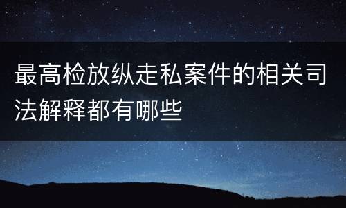 最高检放纵走私案件的相关司法解释都有哪些