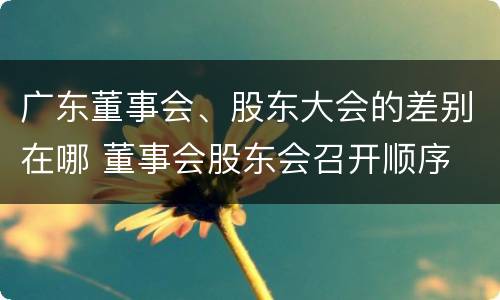 广东董事会、股东大会的差别在哪 董事会股东会召开顺序