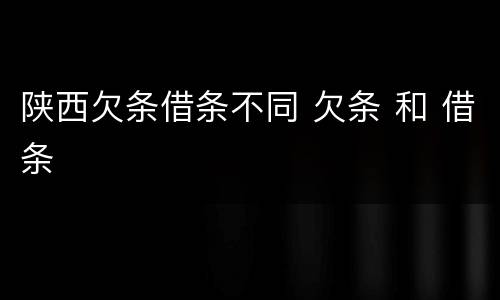 陕西欠条借条不同 欠条 和 借条