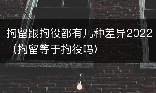 拘留跟拘役都有几种差异2022（拘留等于拘役吗）