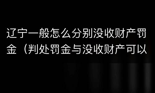 辽宁一般怎么分别没收财产罚金（判处罚金与没收财产可以并罚吗）