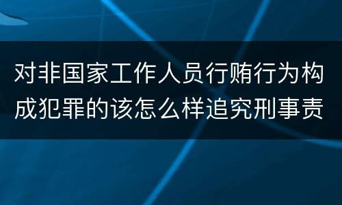 对非国家工作人员行贿行为构成犯罪的该怎么样追究刑事责任