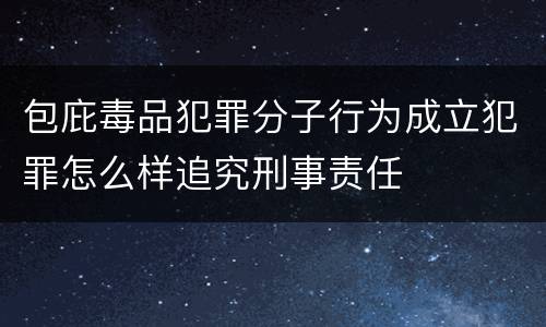 包庇毒品犯罪分子行为成立犯罪怎么样追究刑事责任