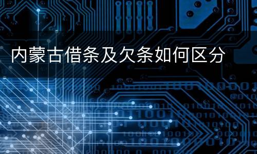 内蒙古借条及欠条如何区分