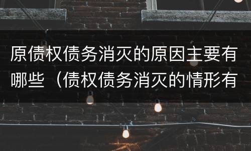 原债权债务消灭的原因主要有哪些（债权债务消灭的情形有哪些）