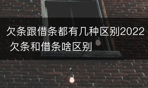 欠条跟借条都有几种区别2022 欠条和借条啥区别