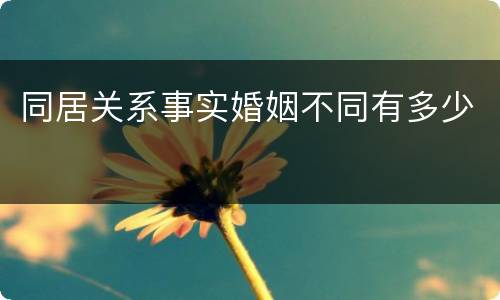 同居关系事实婚姻不同有多少