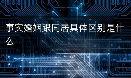 事实婚姻跟同居具体区别是什么