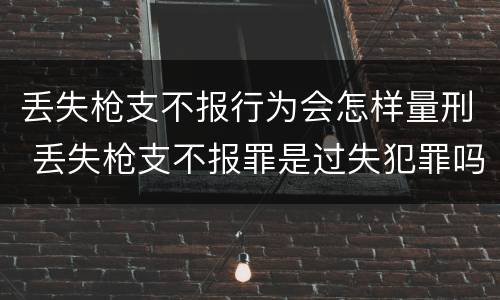 丢失枪支不报行为会怎样量刑 丢失枪支不报罪是过失犯罪吗
