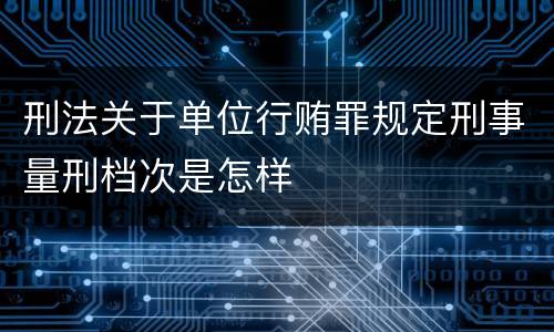 刑法关于单位行贿罪规定刑事量刑档次是怎样