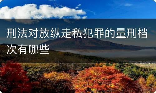 刑法对放纵走私犯罪的量刑档次有哪些