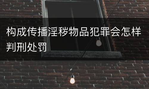 构成传播淫秽物品犯罪会怎样判刑处罚