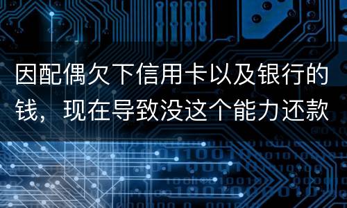 因配偶欠下信用卡以及银行的钱，现在导致没这个能力还款，该怎么做