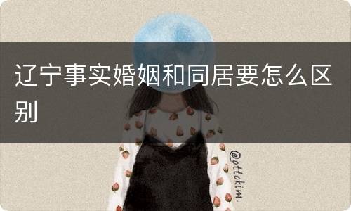 辽宁事实婚姻和同居要怎么区别