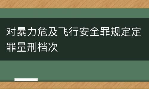 对暴力危及飞行安全罪规定定罪量刑档次